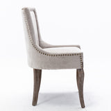 Ultra Side Dining Chair with solid wood legs Beige