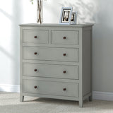 Grey Solid Wood 3 Pieces Full Size Bedroom Set