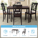 5-Piece Dining Table Set and Chairs Black