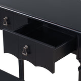 Country Console Table for Hallway Living Room Bedroom with 4 Front Facing Storage Drawers and 1 Shelf