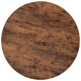 ON-TREND Round Coffee Table with Caster Wheels and Wood Textured Surface