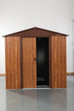 6ft x 6ft Outdoor Metal Storage Shed with Metal Floor Base