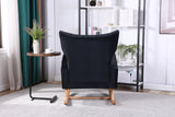 Mid Century Modern Velvet Upholstered Rocking Chair Padded Seat for Living Room Bedroom