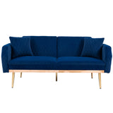 COOLMORE  Velvet  Sofa , Accent sofa .loveseat sofa with rose gold metal feet  and  Teal  Velvet