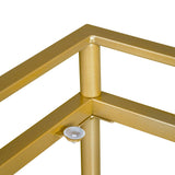 Serving cart， Rolling Bar or Cart for Tea or Cocktail, 2-Tiered Glass and Metal, golden