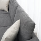 Modern Upholstered Living Room Sectional Sofa, L Shape Furniture Couch with 3 Pillows