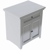 Modern Nightstand with Slide Drawer and Flip Cabinet，Gray