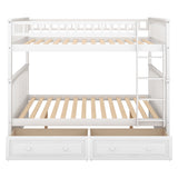 Full over Full Bunk Bed with Drawers