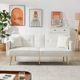 Cream White  VELVET SOFA BED