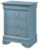 Teal 3 Drawer Nightstand