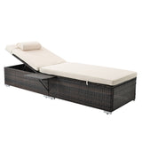 Outdoor Wicker Chaise Lounge - 2 Piece patio lounge chai; chase longue; lazy boy recliner; outdoor lounge chairs set of 2 beach chairs, recliner chair with side table