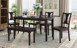 Classic Dining Set Wooden Table and 4 Chairs with Bench for Kitchen Dining Room
