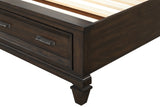 King 5 Piece Storage Bed in Walnut made with Solid Wood