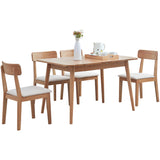 Natural solid oak telescopic table