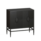 31.50" Modern 2 Door Wooden Cabinet with Featuring Two-tier Storage, for Office, Dining Room and Living Room, Painted in Black