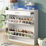 Slim Entryway Organizer with 2 Flip Drawers