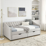 Twin Size Daybed with Drawers Upholstered
