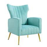 Modern Velvet Accent Chair with Arms, Wingback Reading Chair