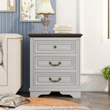 Nightstand with 3 Drawers and USB Charging Ports