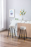 Counter Height Bar Stools Set of 2, Velvet Kitchen Stools Upholstered Dining Chair Stools 24 Inches Height with Golden Footrest for Kitchen Island Coffee Shop Bar Home Balcony,