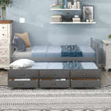 Daybed with Trundle and Drawers, Twin Size, Gray(OLD SKU: LP0000141EAA)