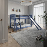 Kids Bunk Bed Twin Over Twin with Slide & Ladder