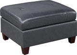Contemporary Genuine Leather 1pc Ottoman