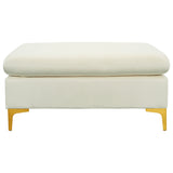 Cream Sectional Sofa with Ottoman