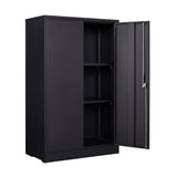 Metal Storage Cabinet with Locking Doors and Adjustable Shelf, Folding Filing Storage Cabinet , Rolling Storage Locker Cabinet for Home Office,School,Garage, Black