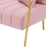 [New Design] Modern and comfortable pink Australian cashmere fabric sofa, comfortable loveseat with two throw pillows