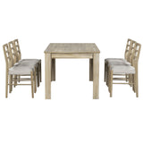 7-Piece Wooden Dining Table Set - Extendable Table with 12” Leaf and 2 Drawers, 6 Dining Chairs with Soft Cushion