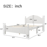 3 Pieces Traditional Concise Style White Bedroom Sets, Nightstand+Chest+Full Bed