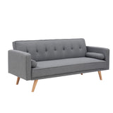Dark Grey Double Corner Folding Sofa Bed, Two Throw Pillows