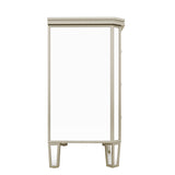 Elegant Mirrored 3-Drawer Chest with Golden Lines Storage Cabinet for Living Room, Hallway, Entryway