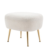 Orisfur. Modern Comfy Leisure Accent Chair, Teddy Short  Plush Particle Velvet Armchair with Ottoman for Living Room