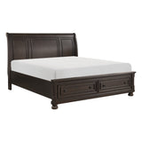 California King Size Platform Bed with Footboard Storage Sleigh Bed