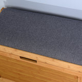 Entryway Bamboo Bench Living Room Storage Shoe Rack with Foldable Shelf 24.8 x 11.6 x 18.9 inch