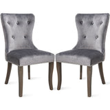 Victorian Dining Chair Button Tufted Armless Chair Upholstered Accent Chair