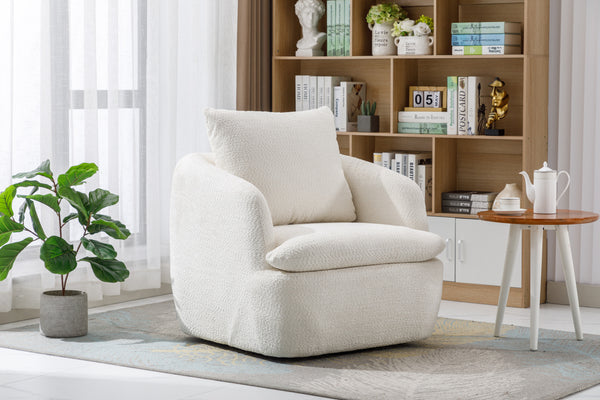 COOLMORE Swivel Barrel Chair, Comfy Round Accent Sofa Chair for Living Room, 360 Degree Swivel