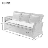 Outdoor Patio Furniture Set 4-Piece Conversation Set Black Wicker Furniture Sofa Set & Dark Grey Cushions