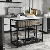 Faux Marble top Kitchen Island