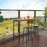 Bar Table Set with 2 Bar stools (Rustic Brown)