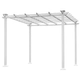 White Iron Pergola Gazebo for Vines Pure Iron Chic Lid Cover Design Sleek Seams Hidden Joints Elegant White Trellis