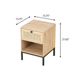 Rattan Twinset Beside Stand  Cabinet with Drawer 2pcs