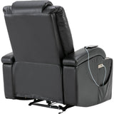 Power Motion Recliner with USB Charge Port and Cup Holder -PU Lounge chair for Living Room,Black(Old Sku:PP194010BAA）