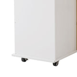 Kitchen Island Cart with 2 Door Cabinet and Three Drawers,43.31 Inch Width with Spice Rack, Towel Rack （White)
