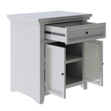 Modern Nightstand with Slide Drawer and Flip Cabinet，Gray