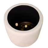 Round Storage Ottoman Faux Leather Upholstered Footrest Stool for Living Room Bedroom