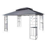 13x10 Outdoor Patio Gazebo Canopy Tent With Ventilated Double Roof And Mosquito net(Detachable Mesh Screen On All Sides),Suitable for Lawn, Garden, Backyard and Deck,Gray Top