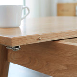Natural solid oak telescopic table